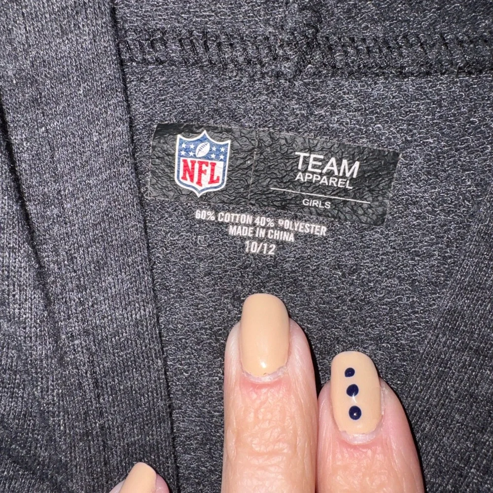 NFL Philadelphia Eagles Girls Hoodie Sweatshirt | Size L (10/12) | Gray